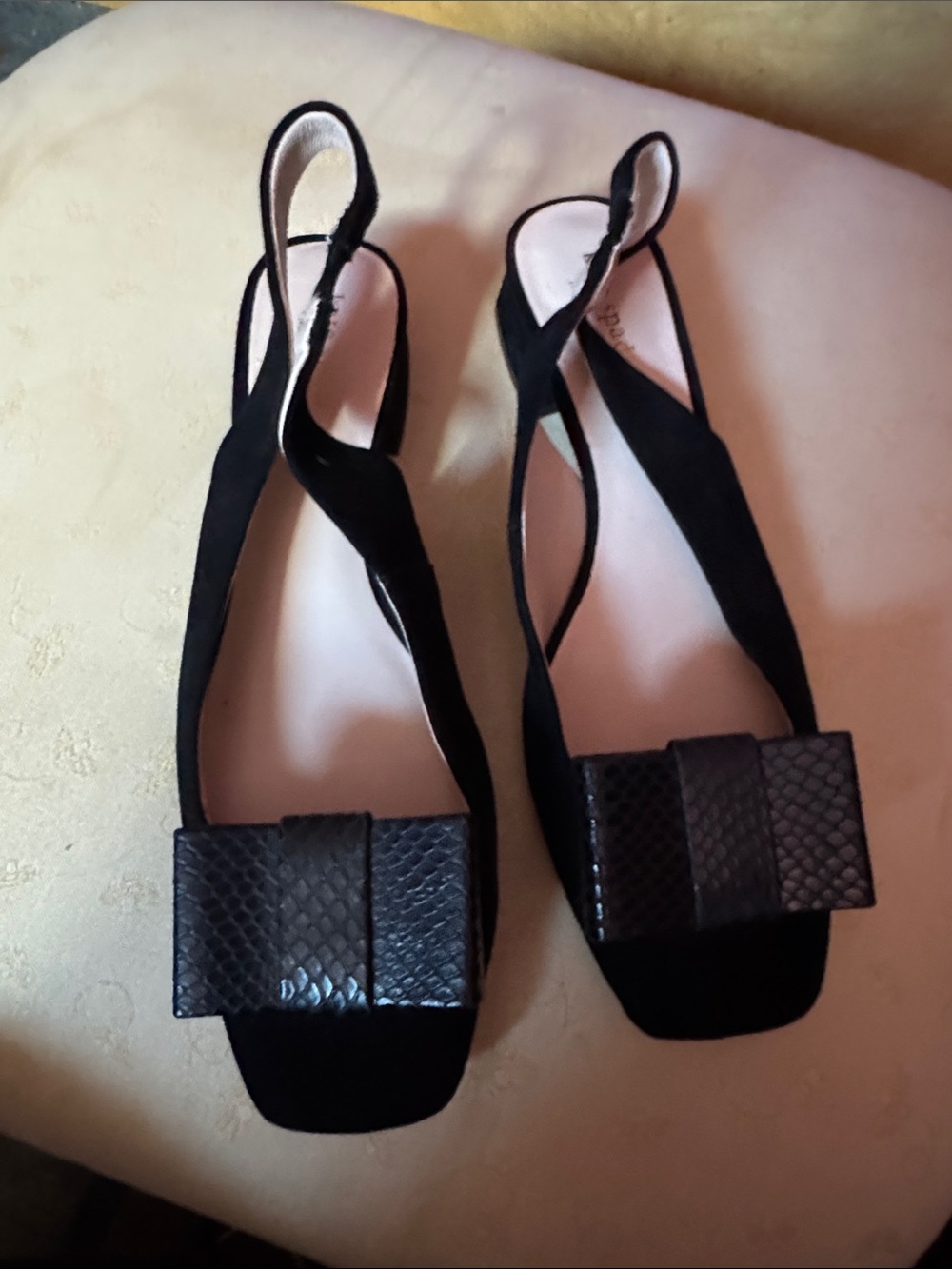 Kate Spade Slingback Sandals with Textured Bow.